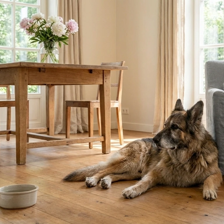 Seniorin mit Katze auf dem Schoß